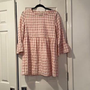 Urban small pink and white checkered mini dress